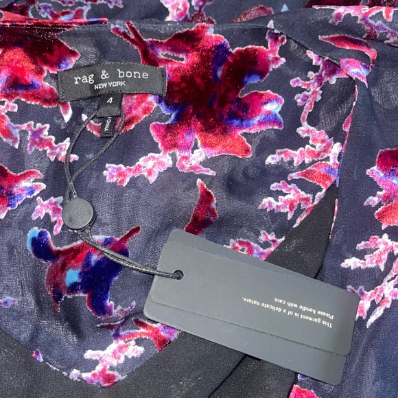 Rag & Bone Pink Eloise Gathered Devoré-velvet Mini Dress - Picture 11 of 14